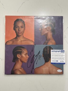 Alicia Keys Signed Alicia Vinyl ACOA COA AUTOGRAPHED White Vinyl